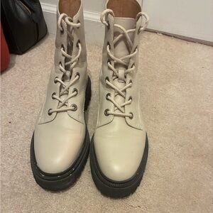 Madewell Cream Combat Boots